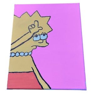 Hand-Crafted Lisa Simpson Painting